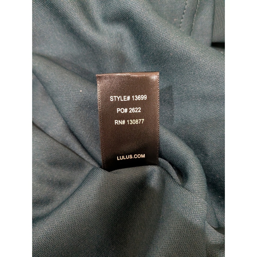 Lulus Mythical Kind of Love Formal Dress XL Dark Green Chiffon Maxi Prom Wedding - Picture 9 of 9